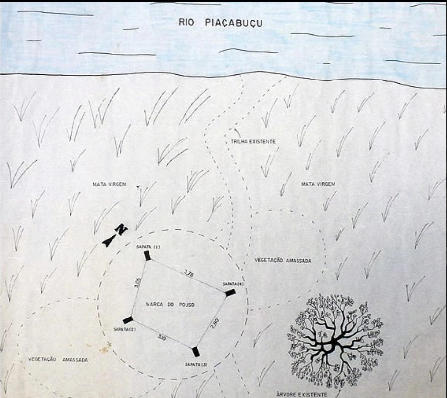 The fisherman also drew a map to show the exact 'landing spot'