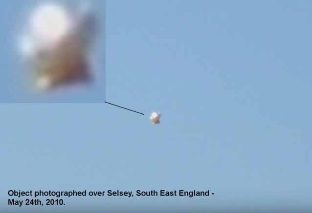 Strange aerial object photographed over Selsey, South East England - May 24th 2010